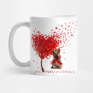 Happy Valentine's Day Heart Tree Love Yorkshire Terrier Mug